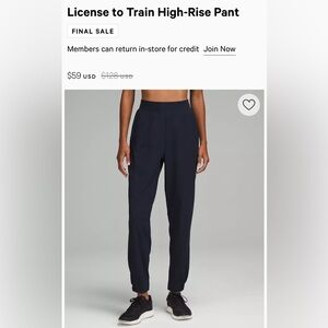 Lululemon High waist trainer pant